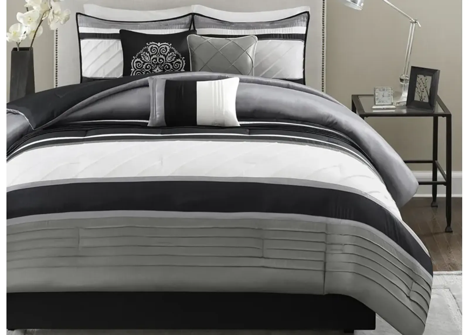 Blaire 7-pc. Comforter Set in Gray by E&E Co Ltd