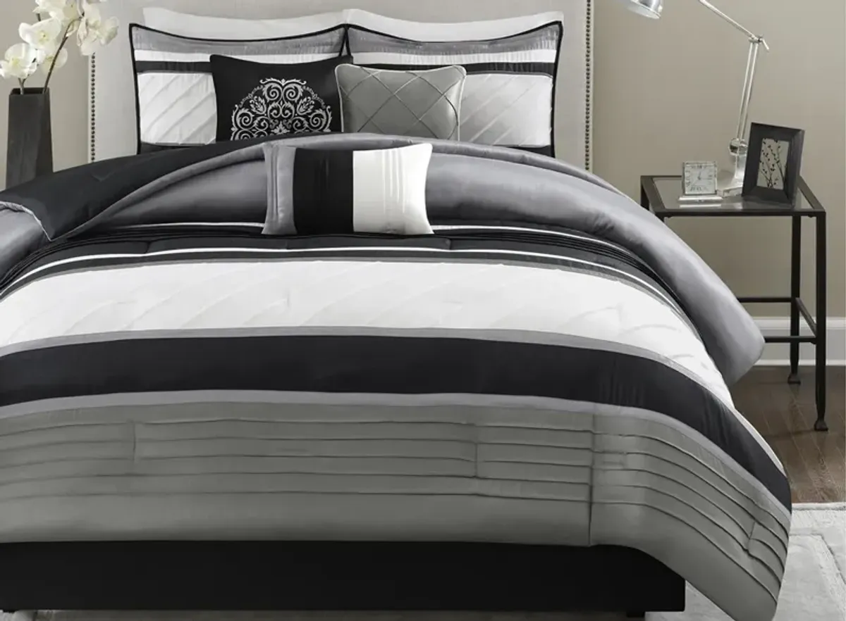 Blaire 7-pc. Comforter Set in Gray by E&E Co Ltd