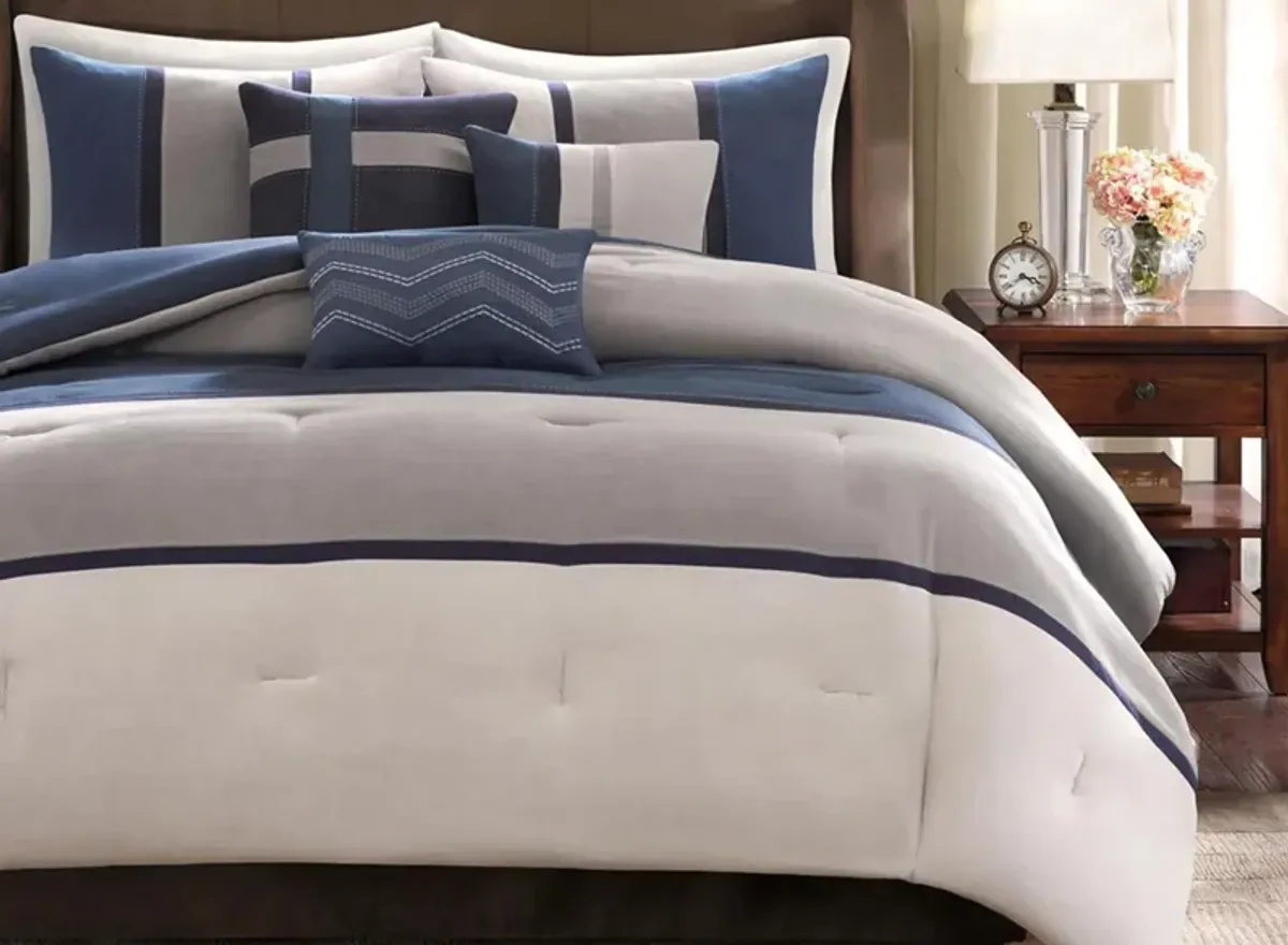 Palisades 7-pc. Comforter Set in Blue by E&E Co Ltd