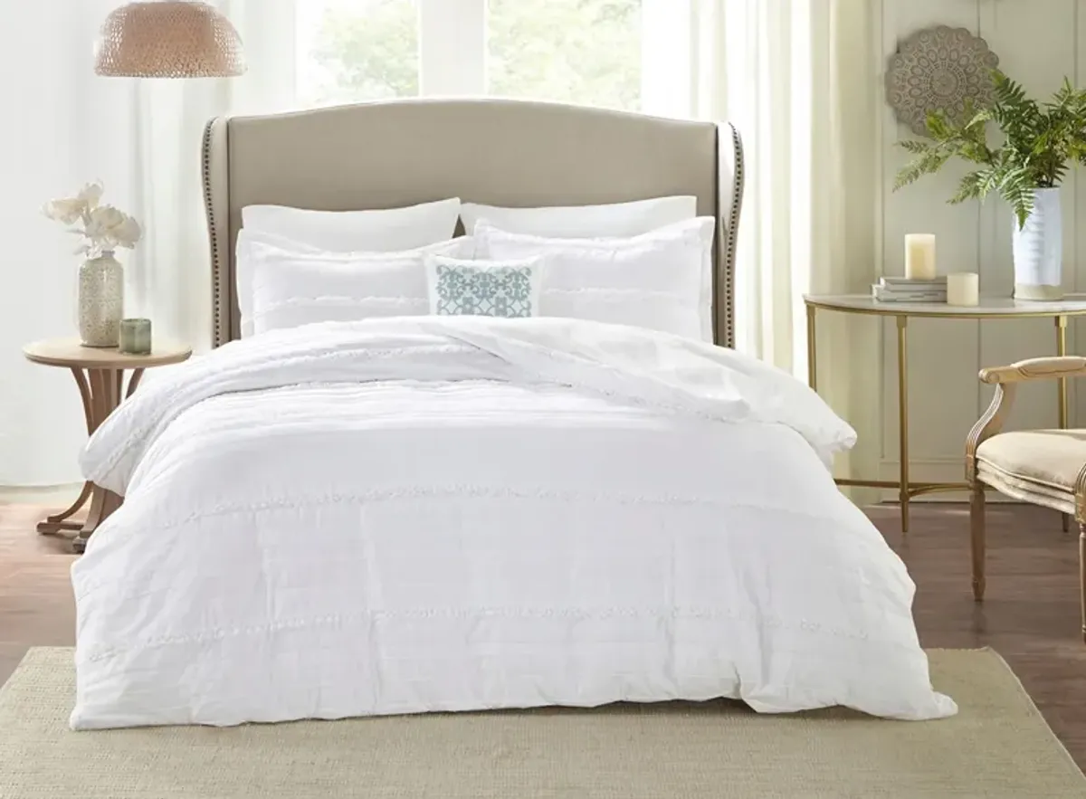 Celeste 4-pc. 2-in-1 Duvet Set in White by E&E Co Ltd