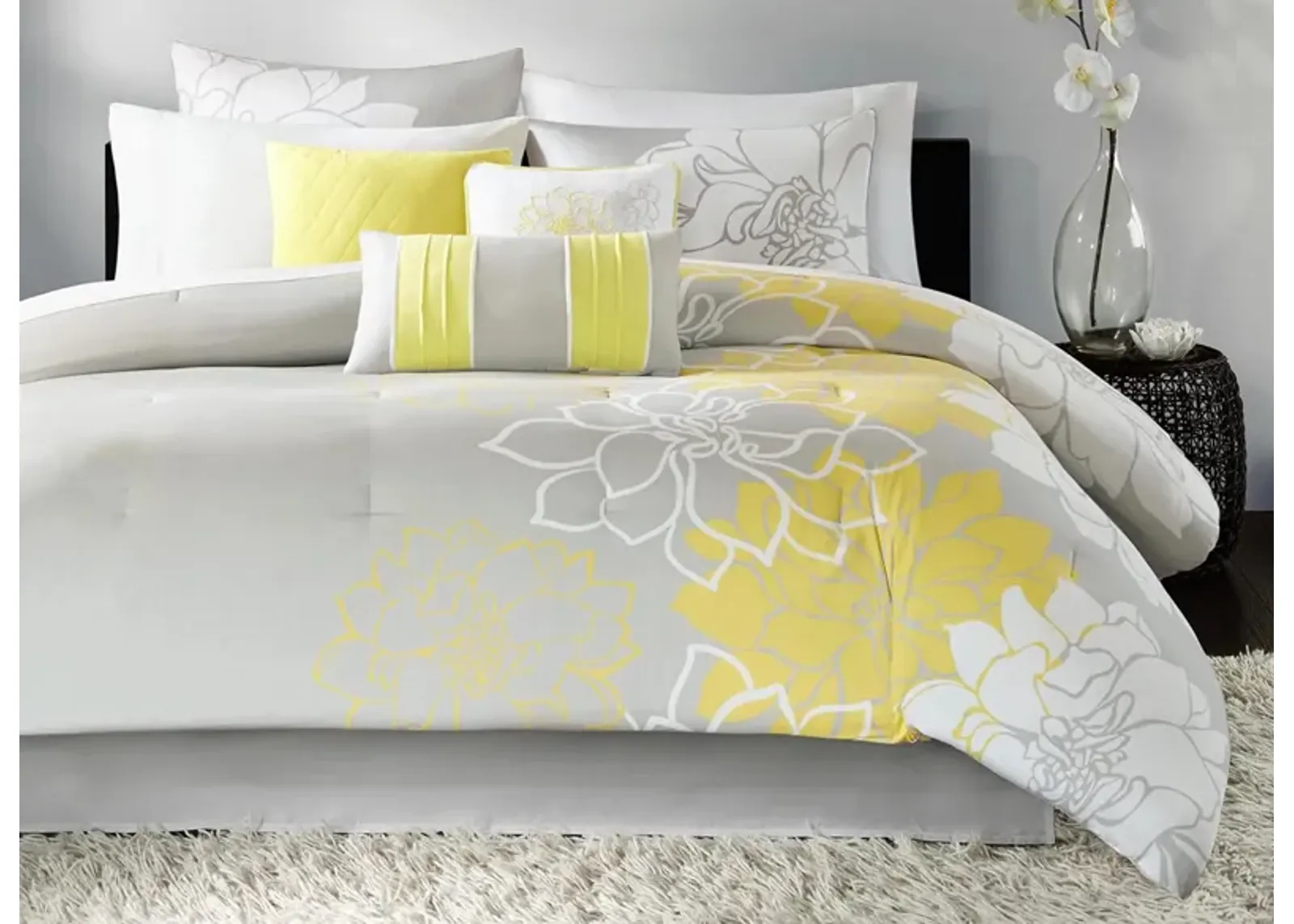 Lola 7-pc. Comforter Set in Yellow by E&E Co Ltd