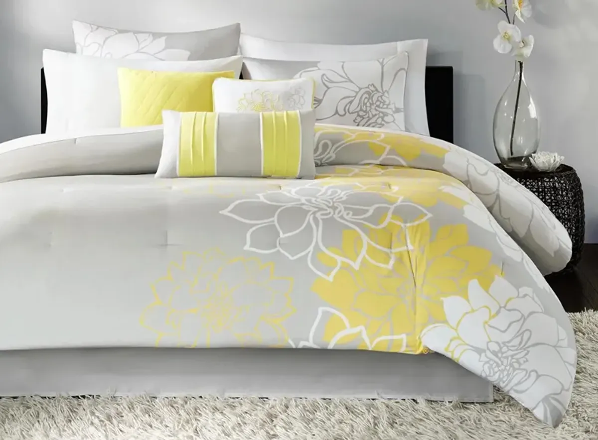 Lola 7-pc. Comforter Set in Yellow by E&E Co Ltd