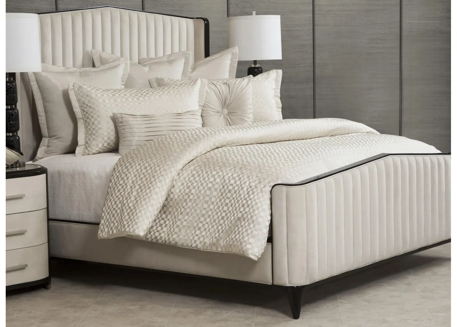 Katarina 7-Piece Comforter Set in White, Natural by Amini Innovation