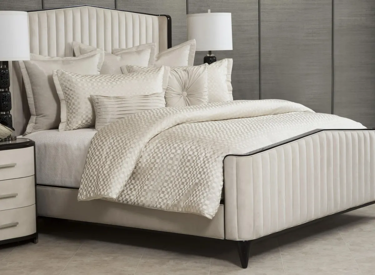 Katarina 7-Piece Comforter Set in White, Natural by Amini Innovation