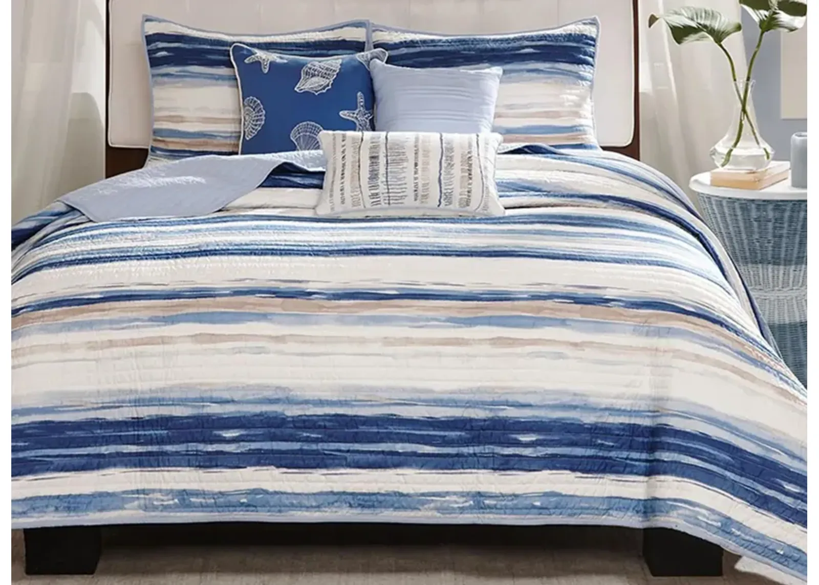 Marina 6-pc. Coverlet Set in Blue by E&E Co Ltd