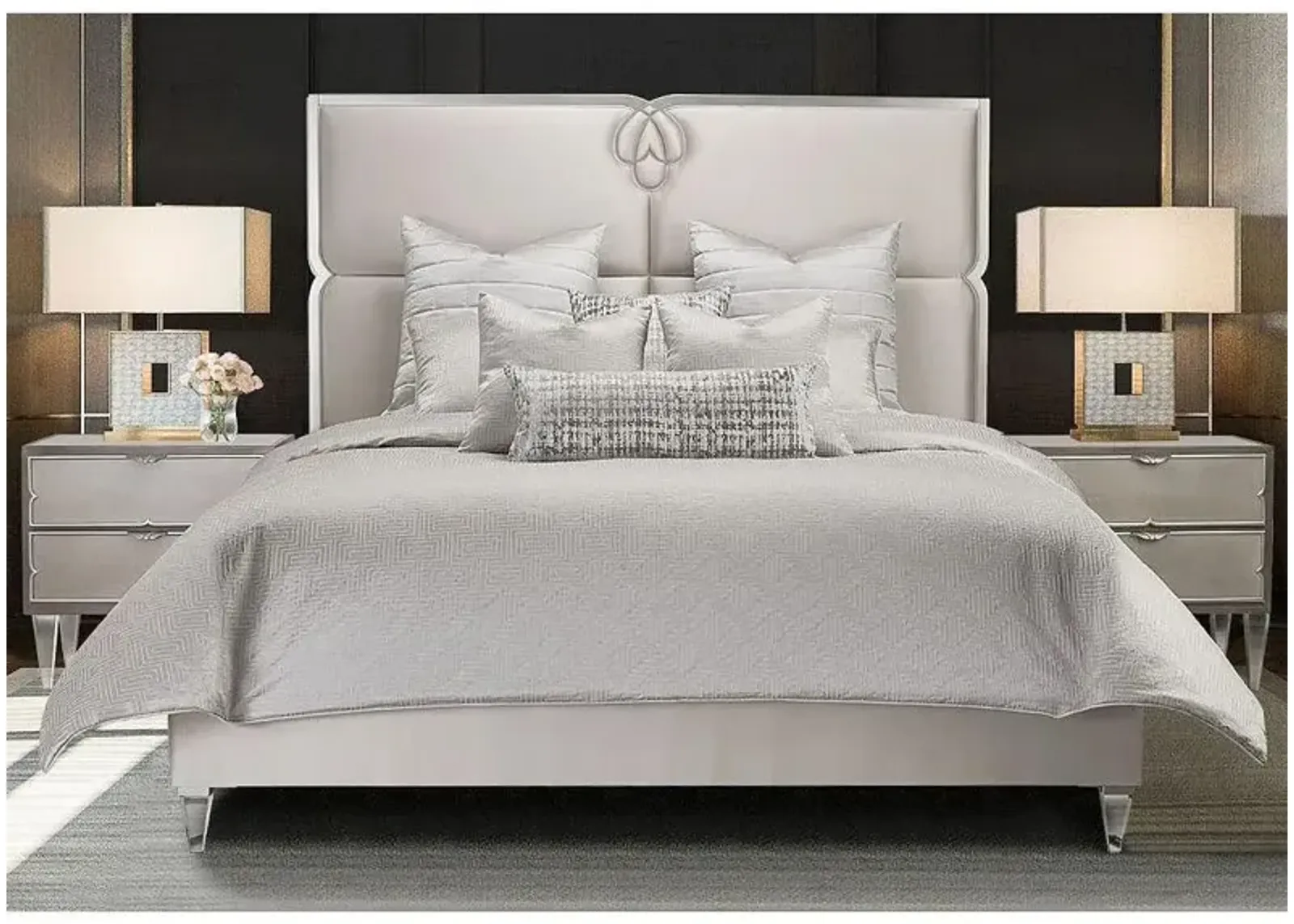 Casey 9-pc. Comforter Set in Silver, Platinum by Amini Innovation