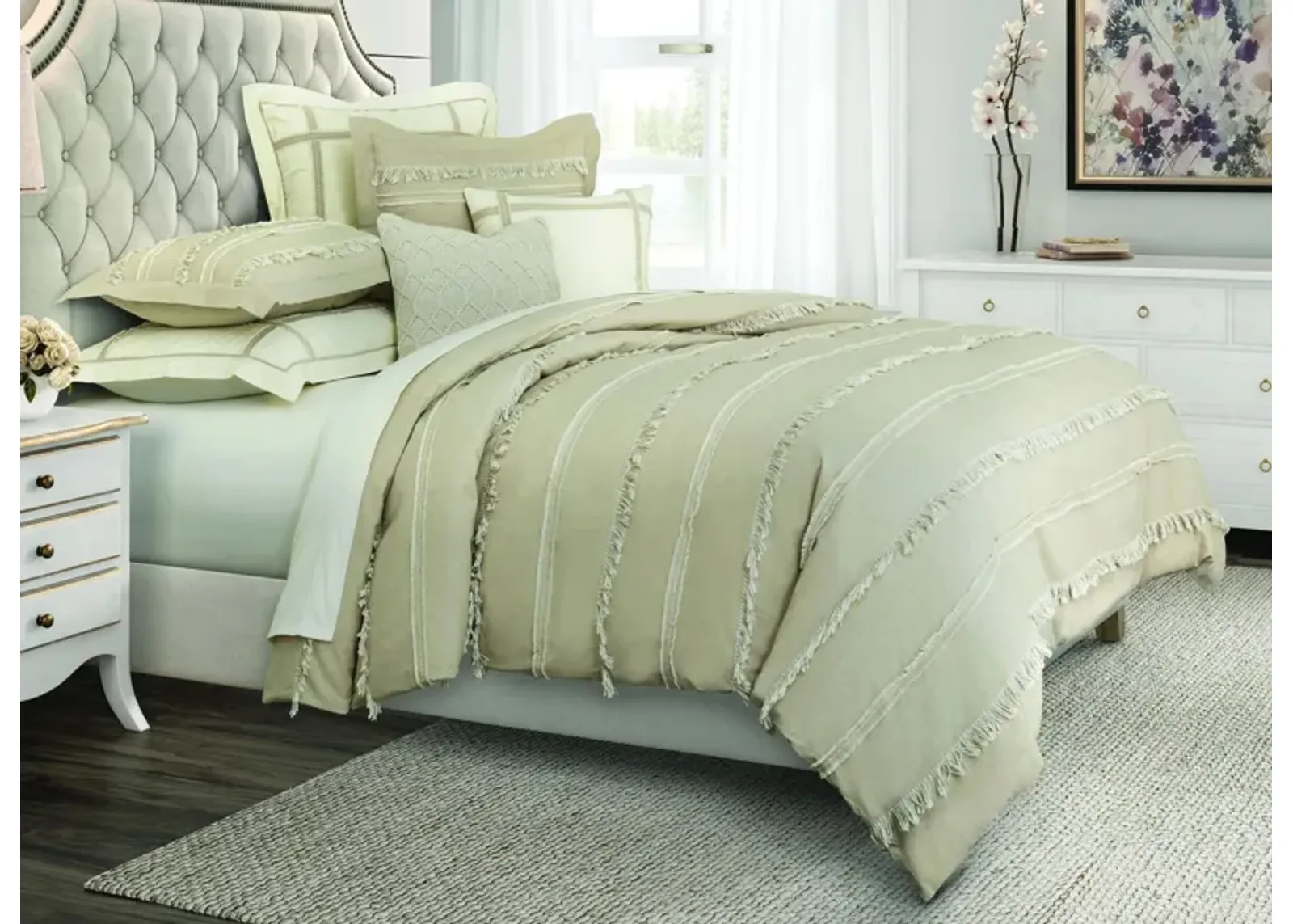 Country Lane 7-pc. Duvet Set in Tan, Natural by Amini Innovation