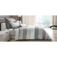 Ultra 7-Piece Duvet Set in Gray, Silver by Amini Innovation