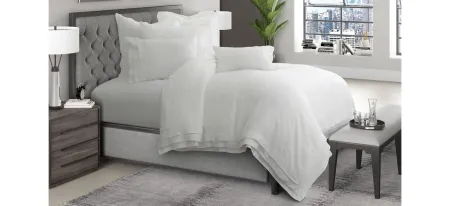 Addison 7-Piece Duvet Set in White by Amini Innovation