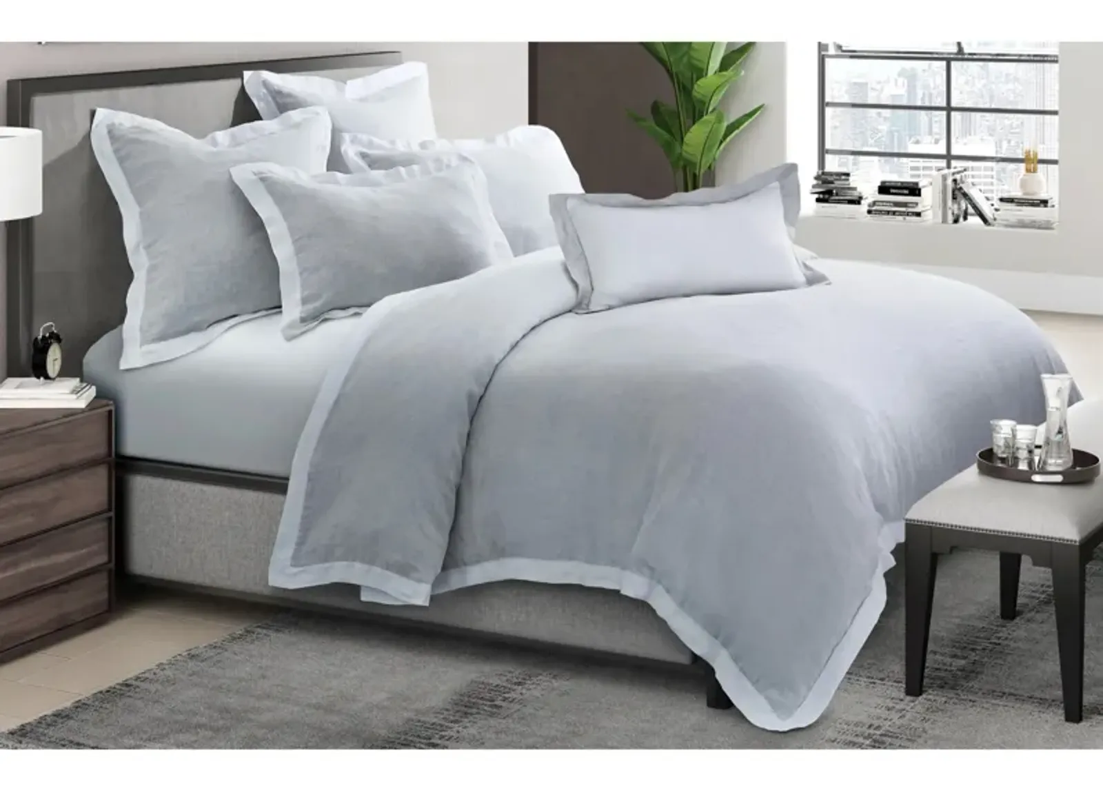 Atina 7-Piece Duvet Set in Gray, White by Amini Innovation