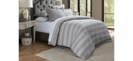 Albany 6-Piece Duvet Set in Gray, Silver by Amini Innovation
