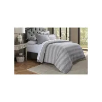 Albany 6-Piece Duvet Set in Gray, Silver by Amini Innovation