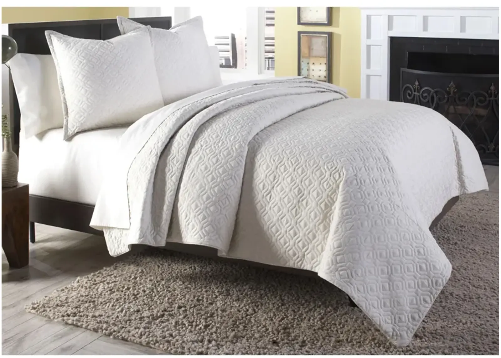 Taylor 3-Piece Coverlet/Duvet Set in Tan, Natural by Amini Innovation