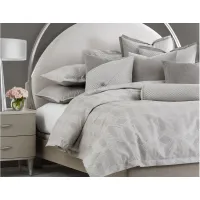 Nouveau 10-Piece Duvet Set in Gray; Silver, Nickel; natural, White by Amini Innovation