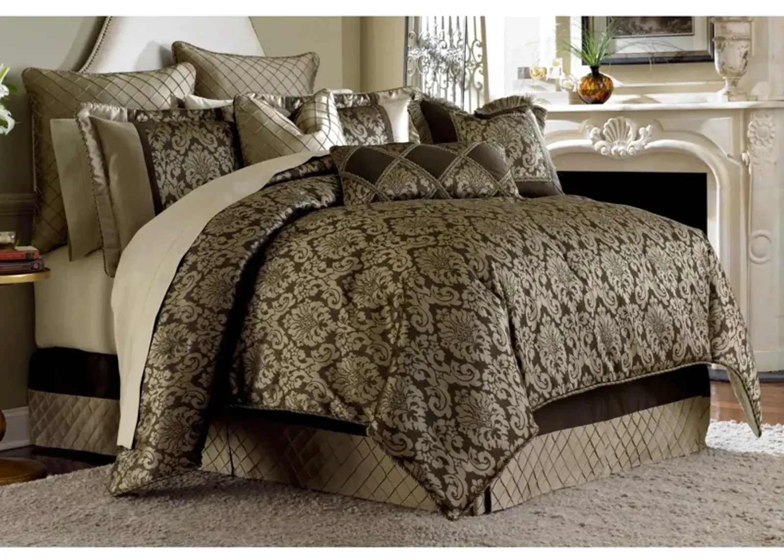 Imperial 9-pc. Comforter Set in Bronze, Brown, Gold by Amini Innovation