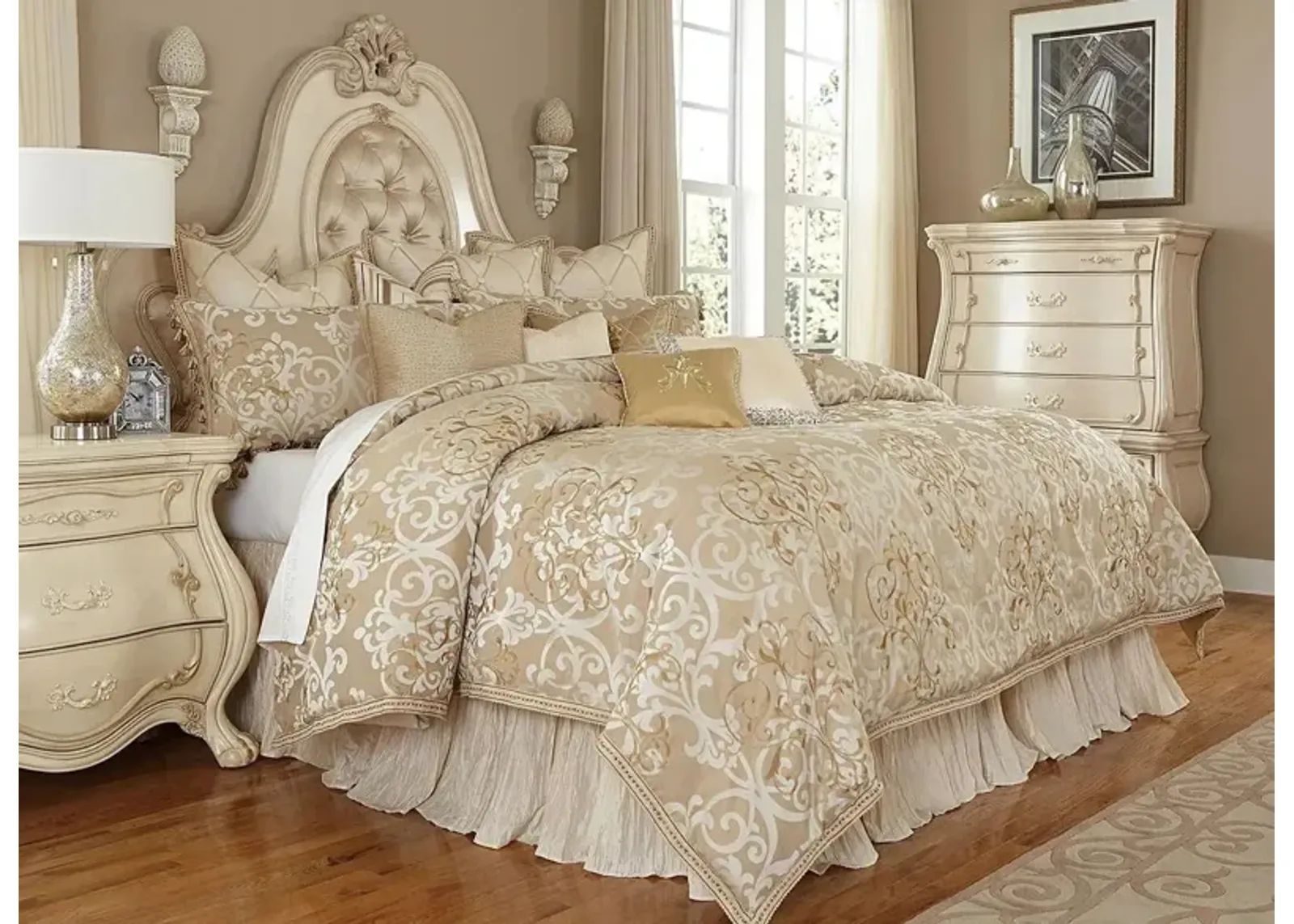 Luxembourg 12-pc. Comforter Set in Natural, Gold, Tan by Amini Innovation