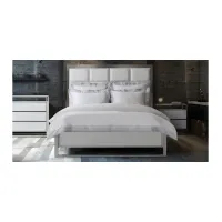Resort 6-Piece Duvet Set in White, Gray, Silver by Amini Innovation