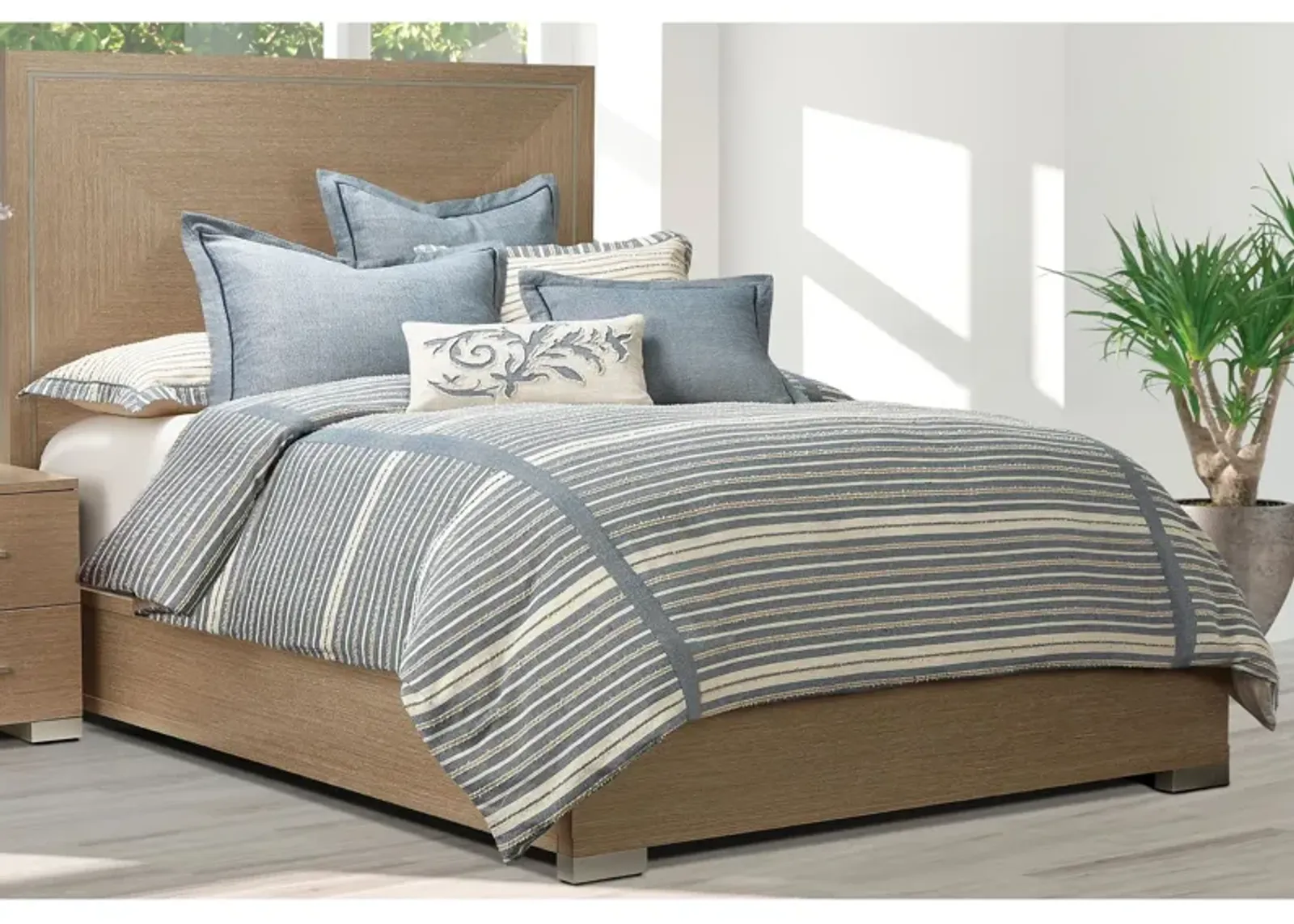 Mills 8-pc. Duvet Set in Blue, Natural, Tan by Amini Innovation