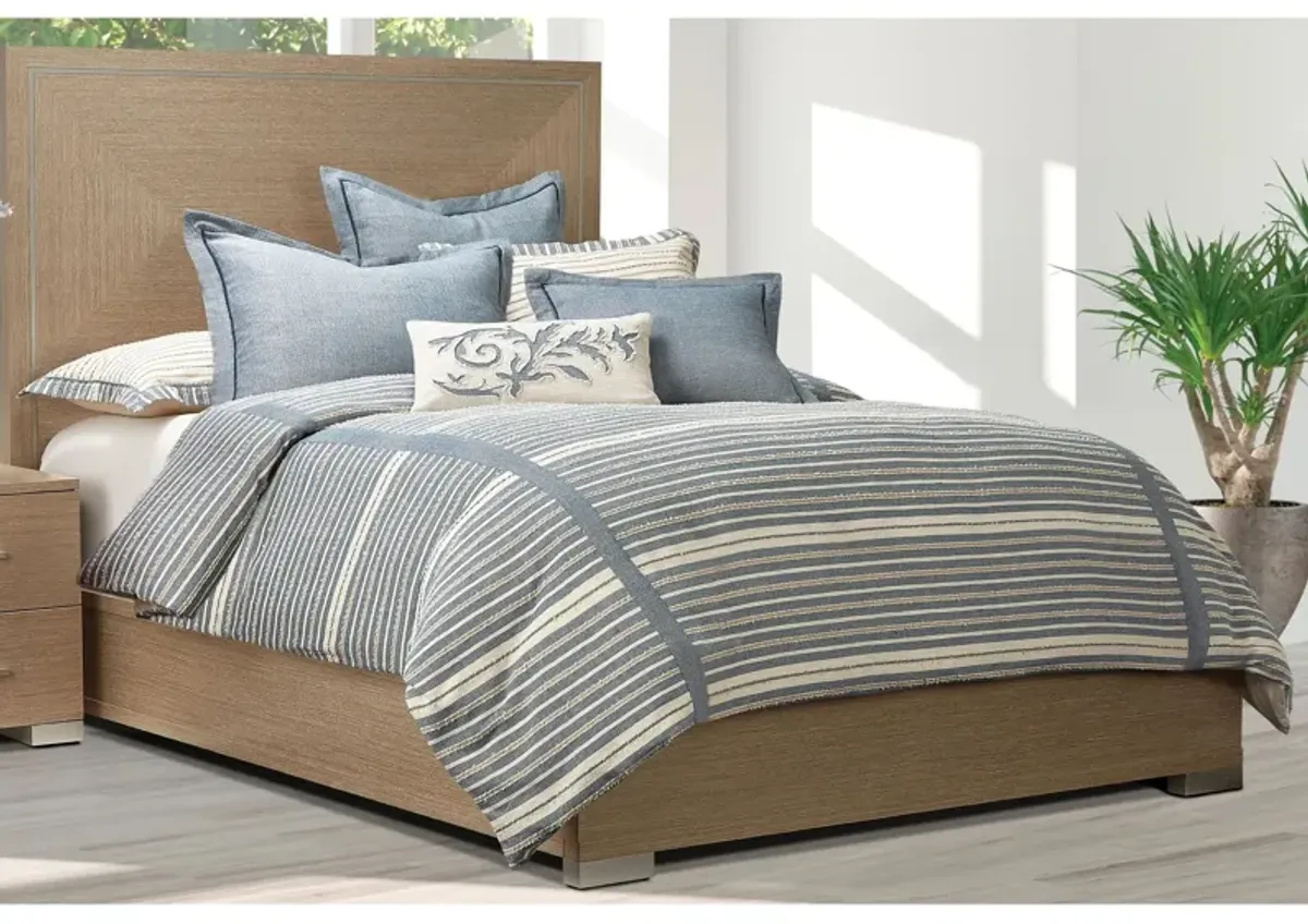 Mills 8-pc. Duvet Set in Blue, Natural, Tan by Amini Innovation