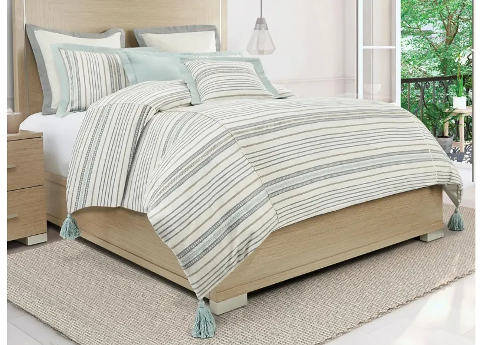 Max 7-pc. Duvet Set in Natural, Tan, Gray, Silver, Green, Blue, Gold by Amini Innovation