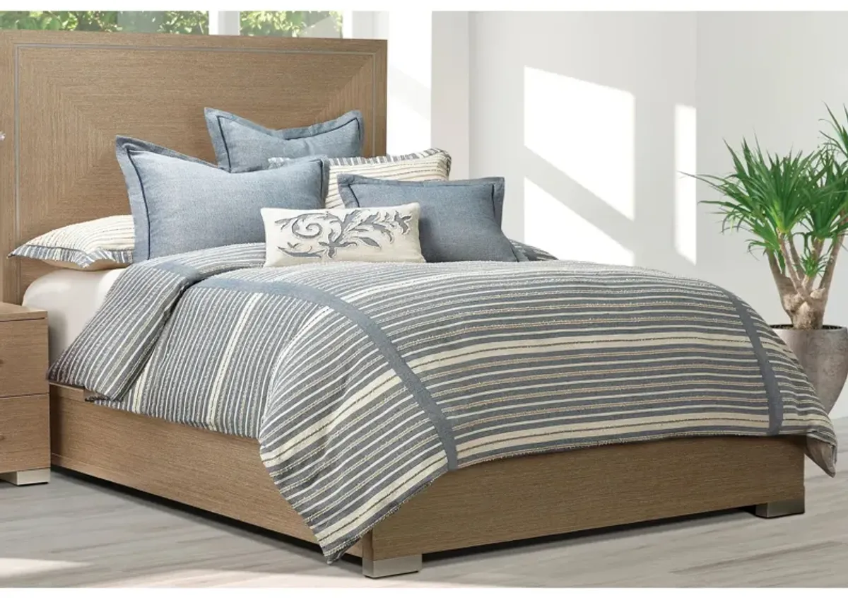 Mills 7-pc. Duvet Set in Blue, Natural, Tan by Amini Innovation