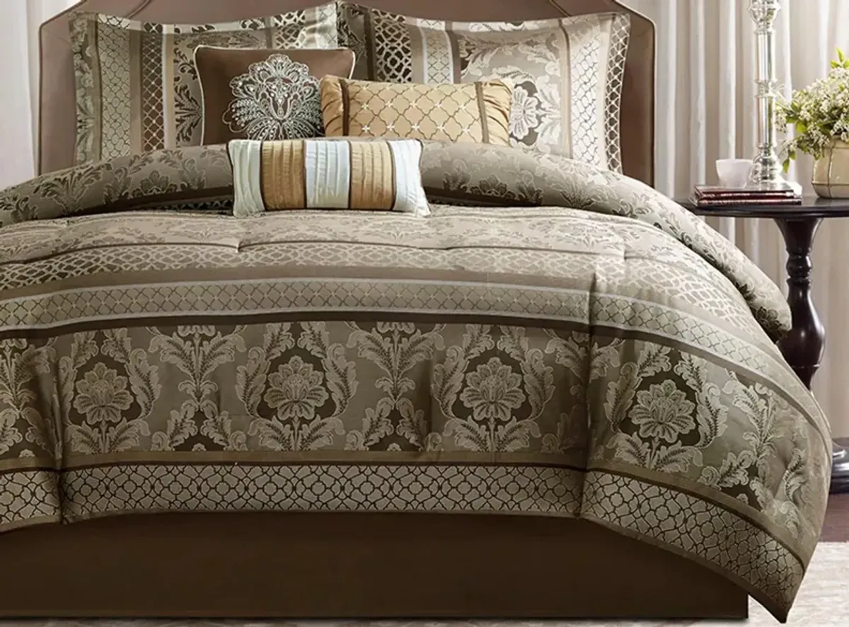 Bellagio 7-pc. Comforter Set in Brown/Gold by E&E Co Ltd