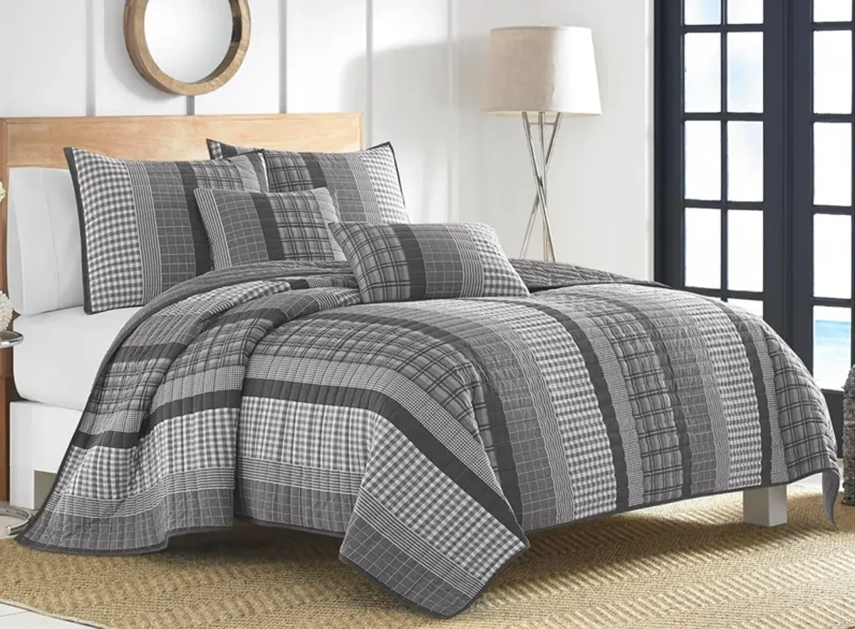 Nautica Gulf Shores 3-pc. Quilt Set in Charcoal by Revman International