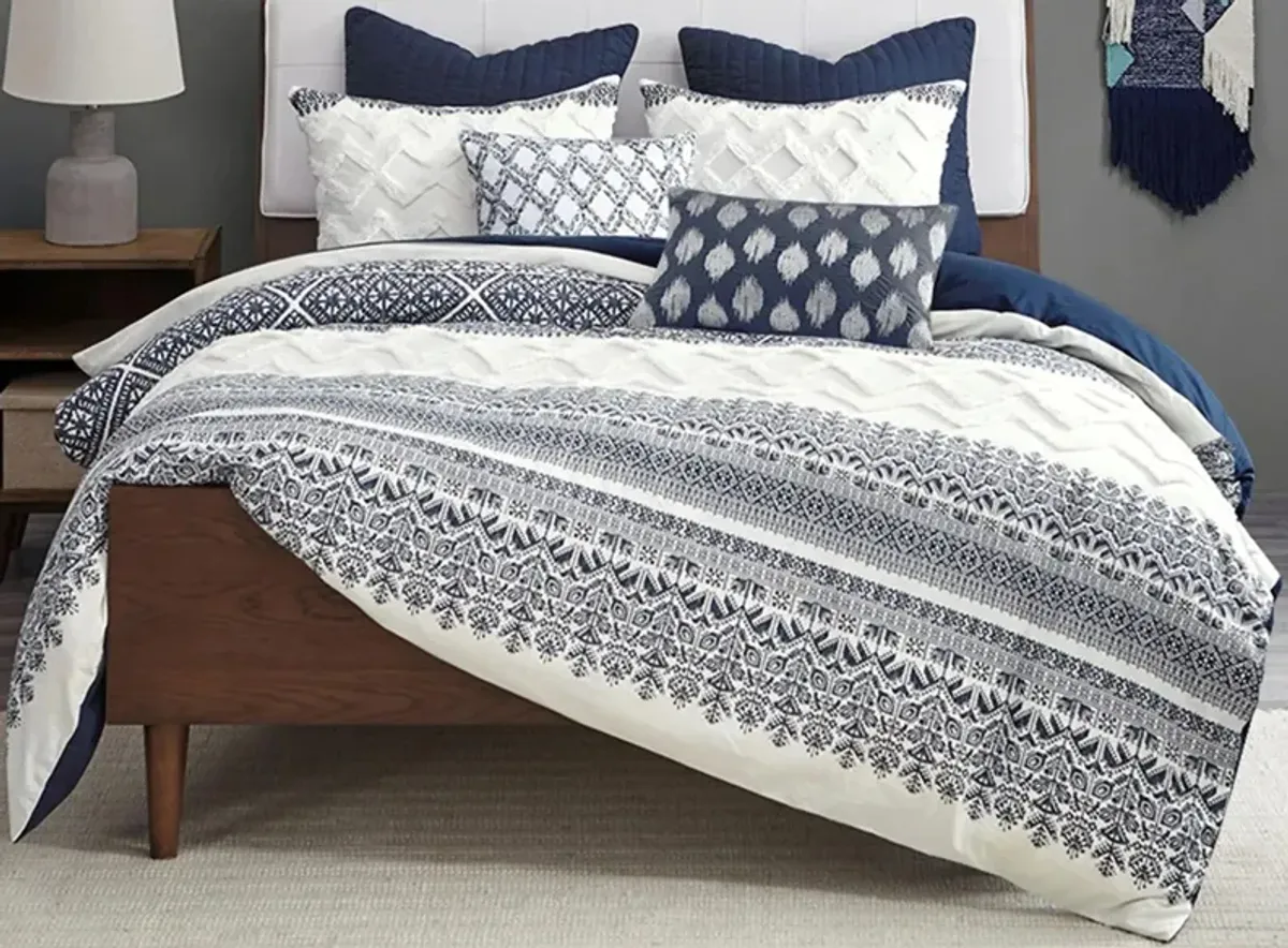 Mila Duvet Cover Set in Navy by E&E Co Ltd