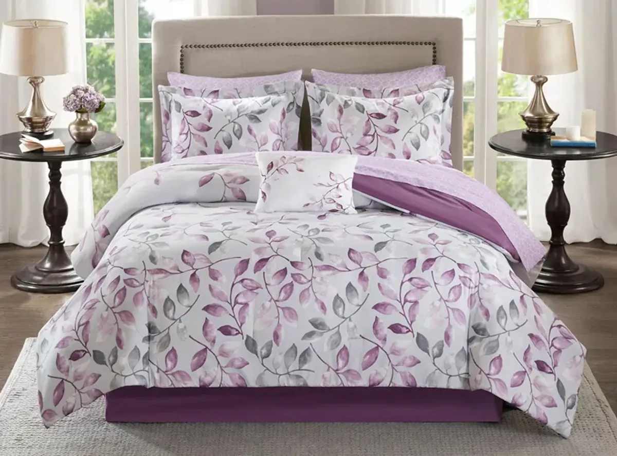 Lafael 9-pc. Comforter and Sheet Set in Purple by E&E Co Ltd