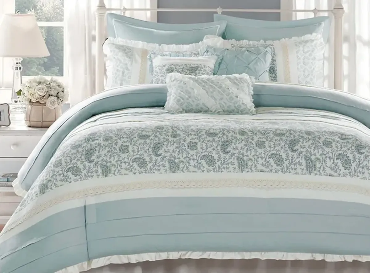 Dawn 9-pc. Comforter Set in Blue by E&E Co Ltd