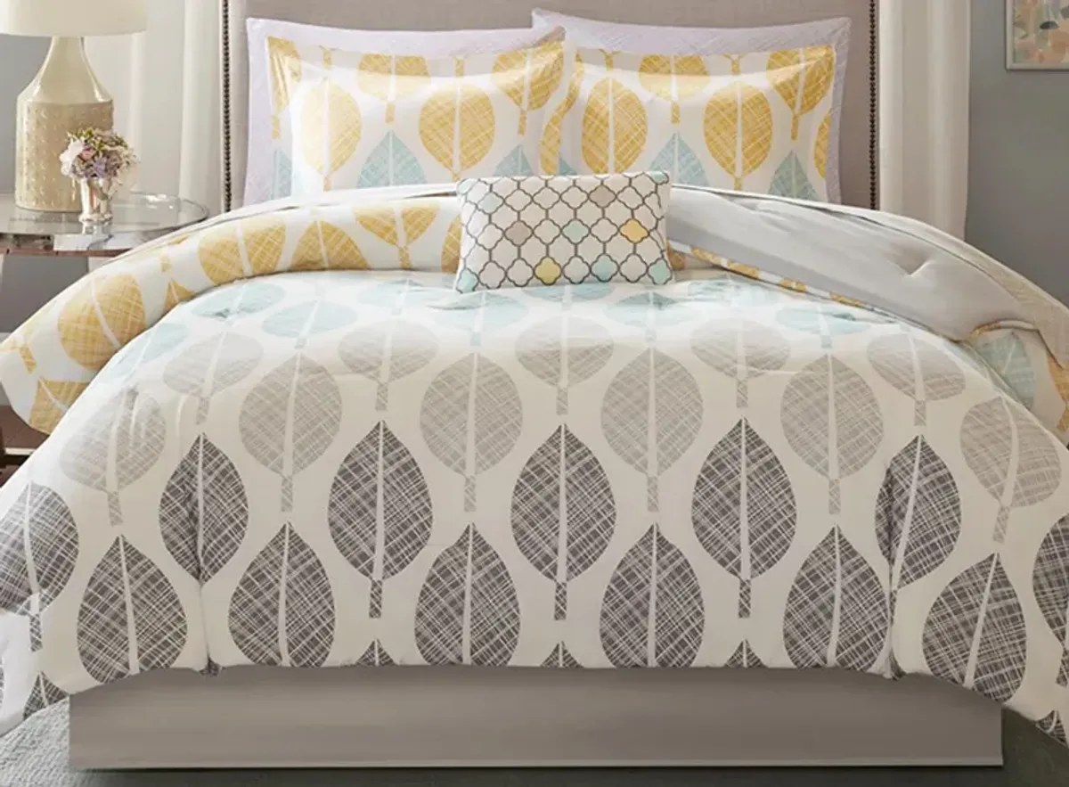 Central Park 9-pc. Comforter & Sheet Set in Yellow/Aqua by E&E Co Ltd