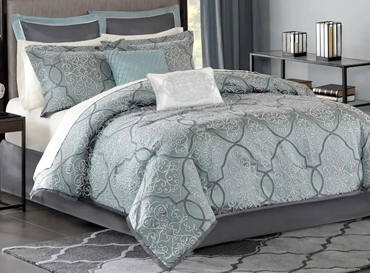 Lavine 12-pc. Comforter Set in Blue by E&E Co Ltd