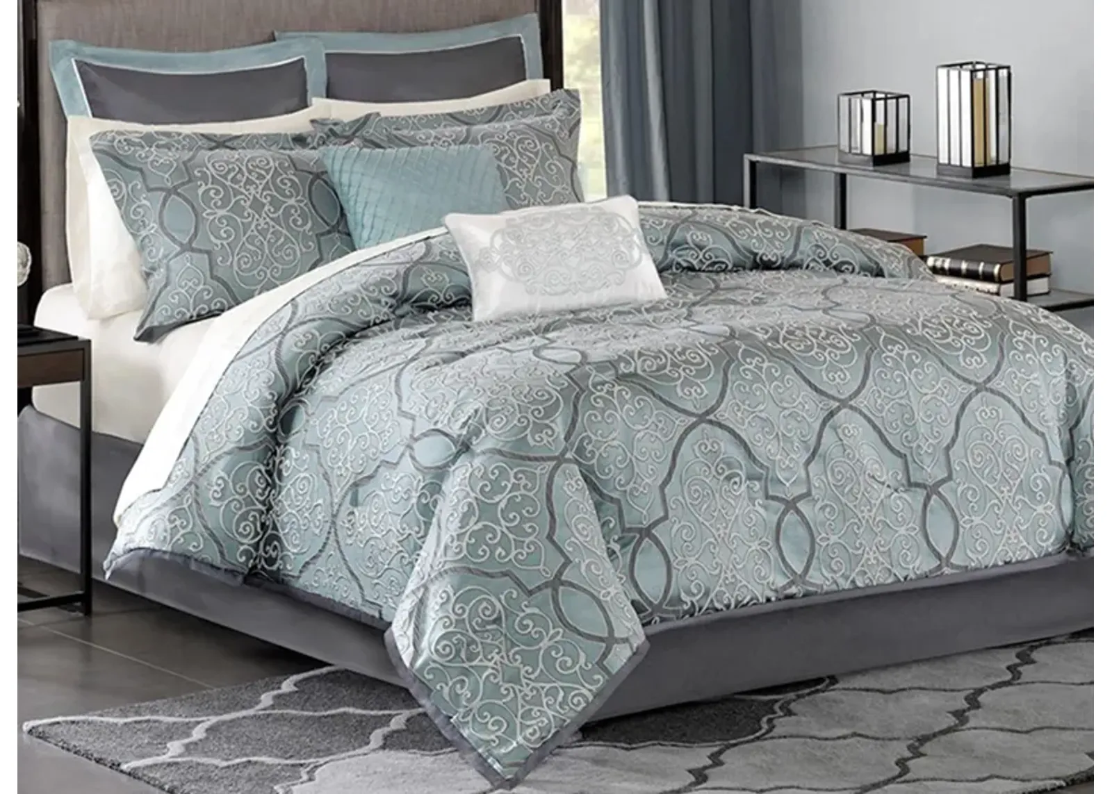 Lavine 12-pc. Comforter Set in Blue by E&E Co Ltd