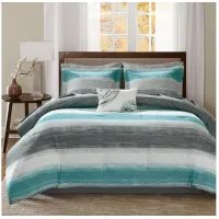 Saben 9-pc. Comforter and Sheet Set in Aqua by E&E Co Ltd