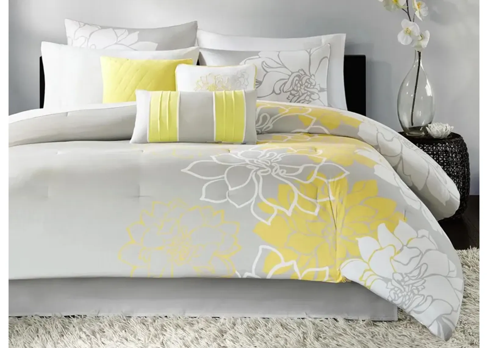 Lola 7-pc. Comforter Set in Yellow by E&E Co Ltd