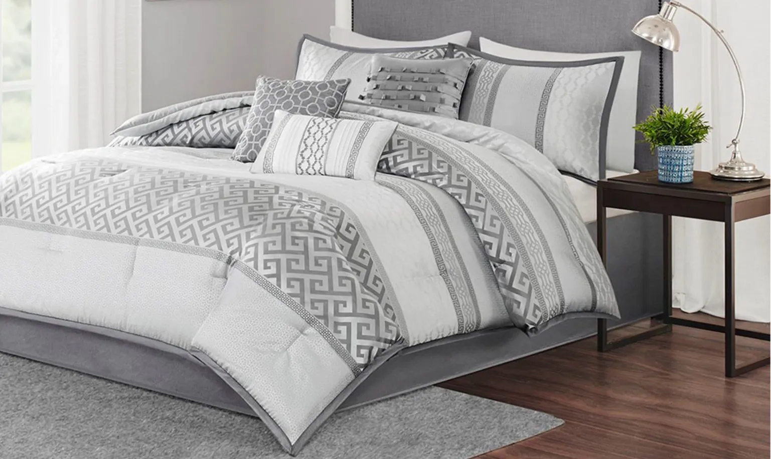 Bennett 7-pc. Comforter Set in Gray by E&E Co Ltd