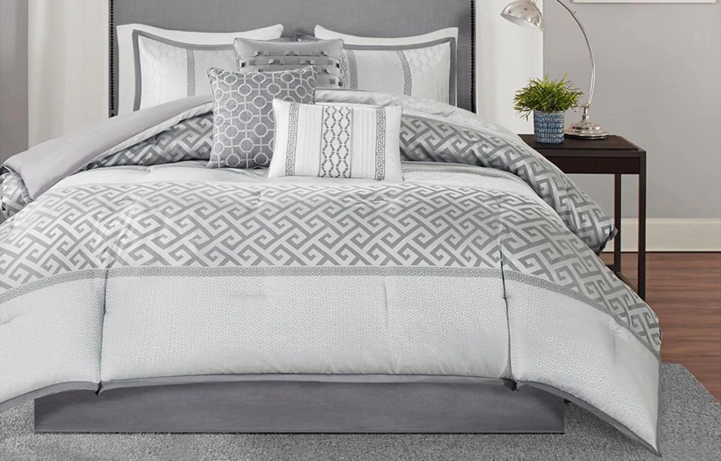 Bennett 7-pc. Comforter Set in Gray by E&E Co Ltd