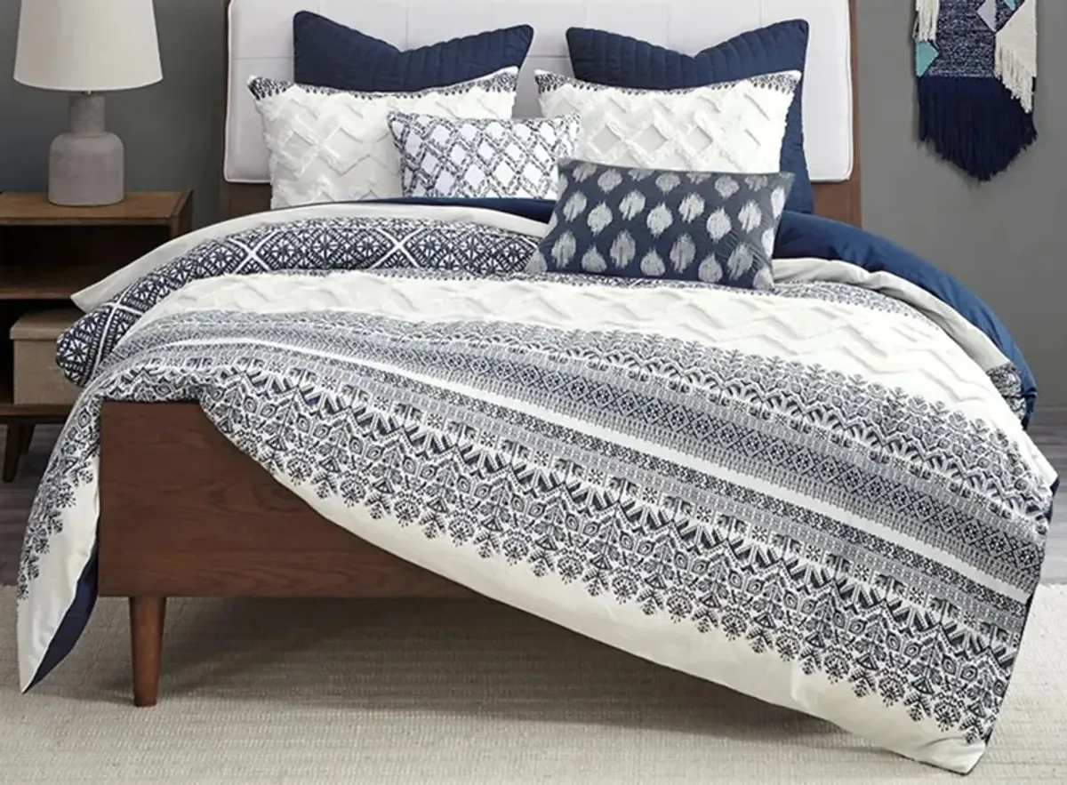 Mila Duvet Cover Set in Navy by E&E Co Ltd