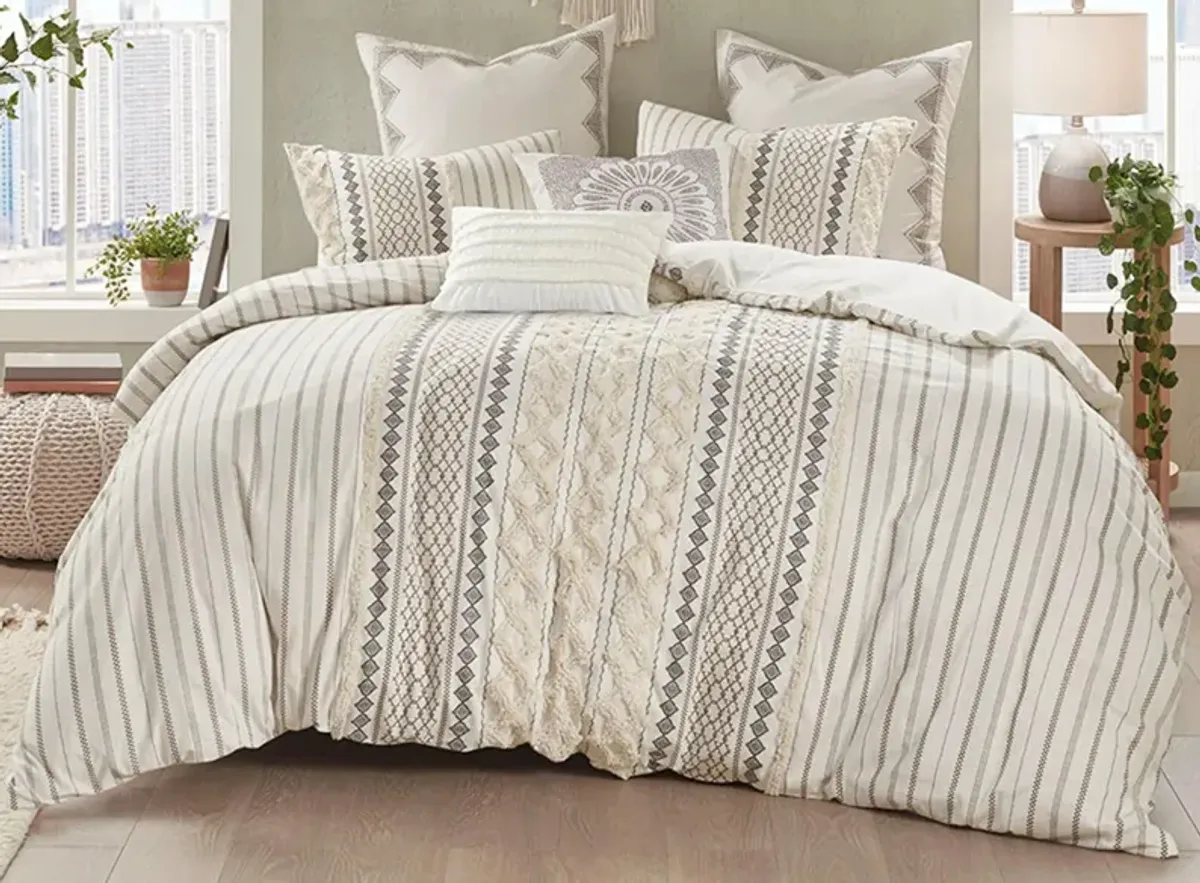 Imani Duvet Cover Set in Ivory by E&E Co Ltd