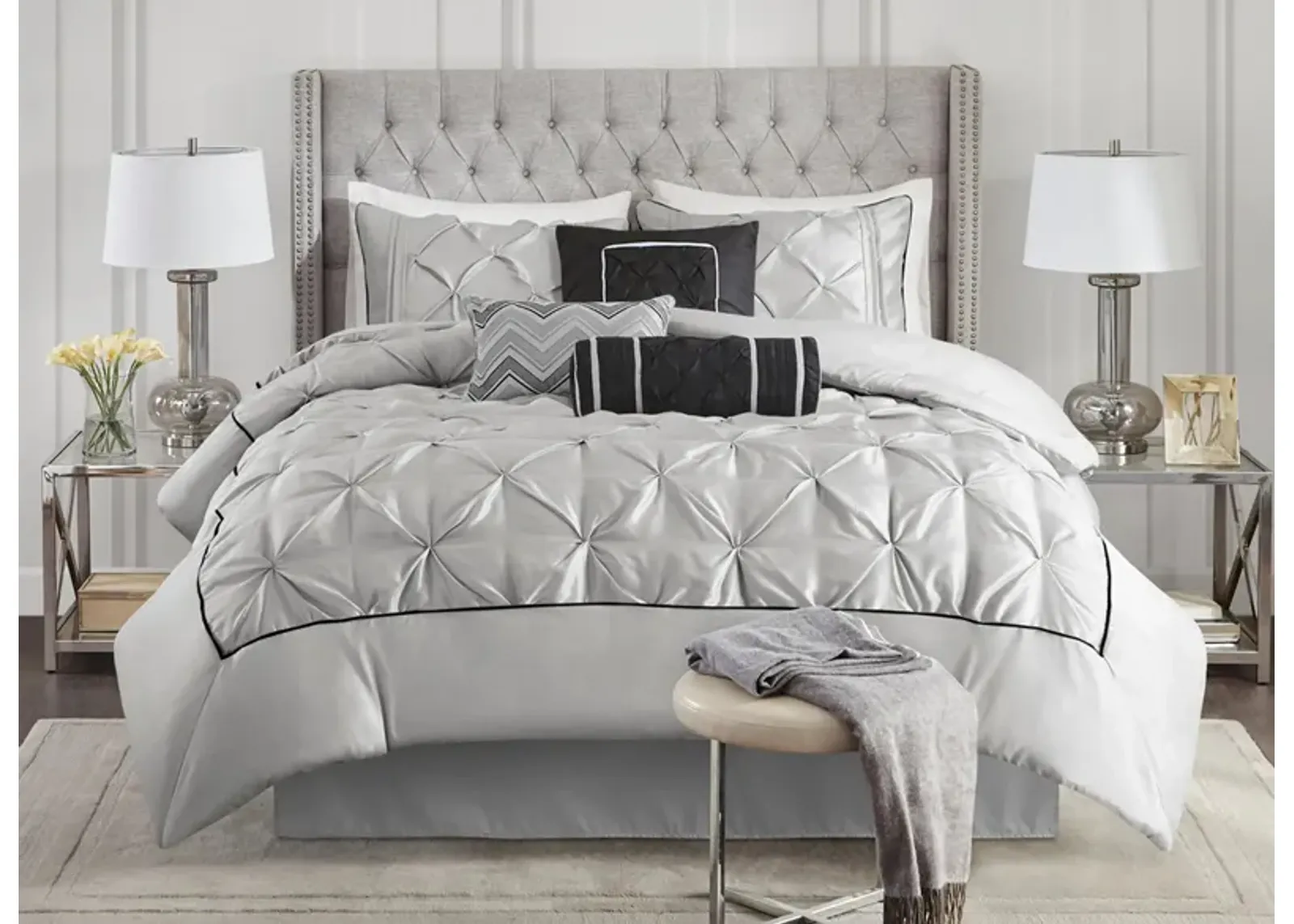 Laurel 7-pc. Comforter Set in Gray by E&E Co Ltd