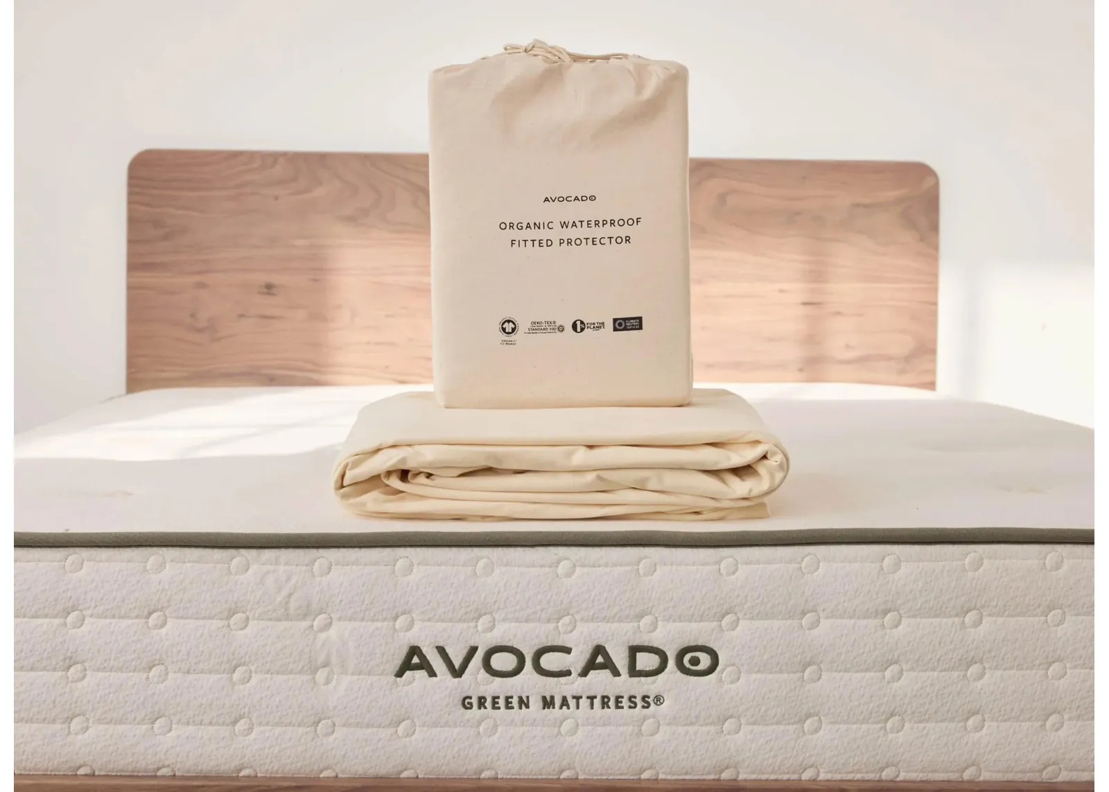 Avocado Organic Waterproof Mattress Protector in White by Avocado Mattress