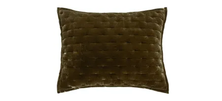 Youngmee Quilted Pillow Sham in Green Ochre by HiEnd Accents