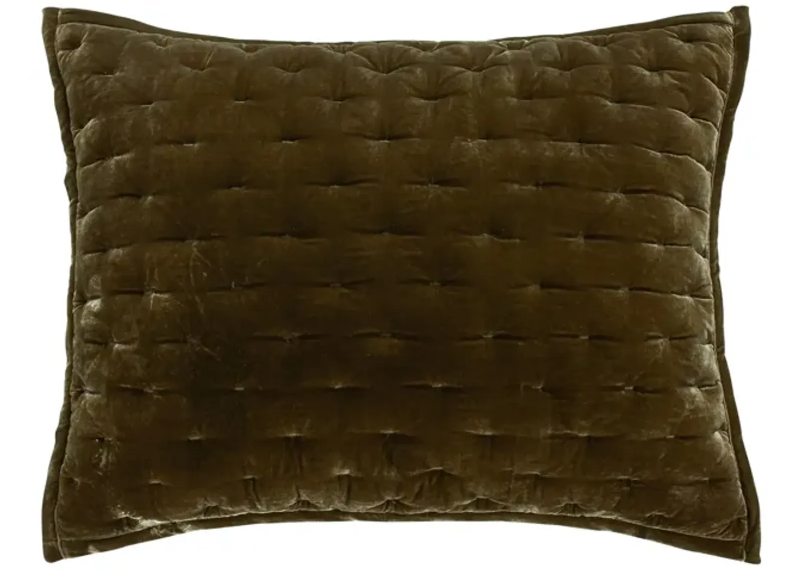 Youngmee Quilted Pillow Sham in Green Ochre by HiEnd Accents