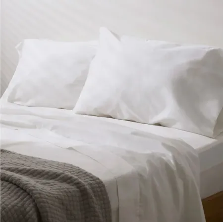 Birch Organic Cotton Sheet Set in White by Helix Sleep