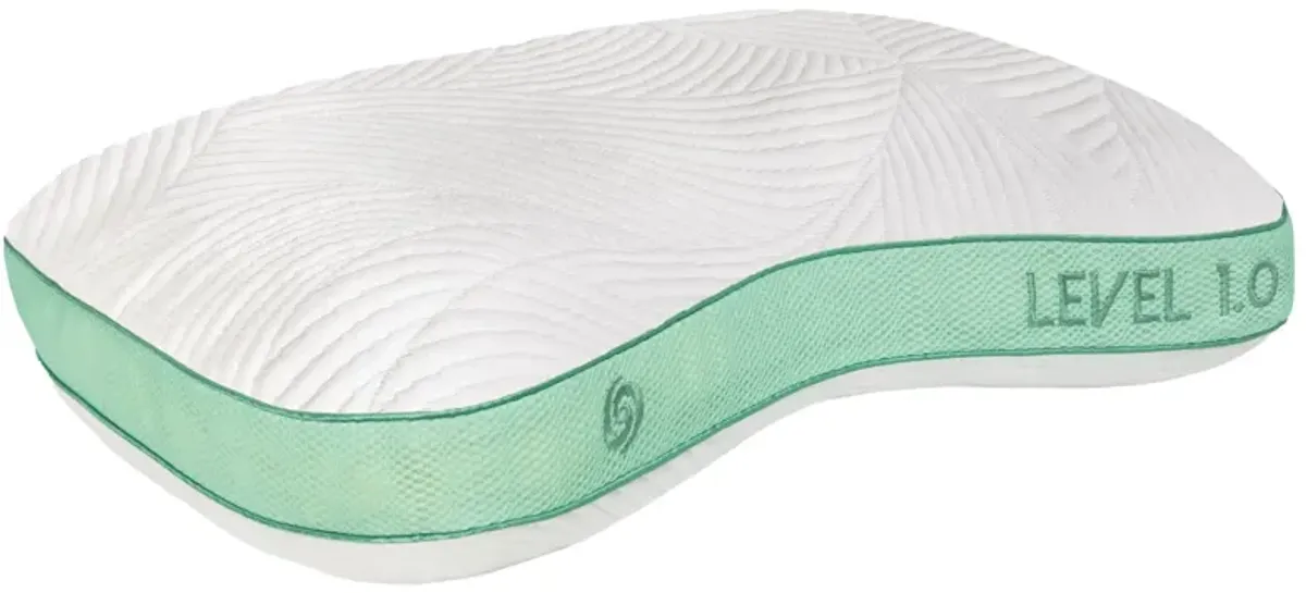 Level Performance Pillow in White with Green Border by Bedgear