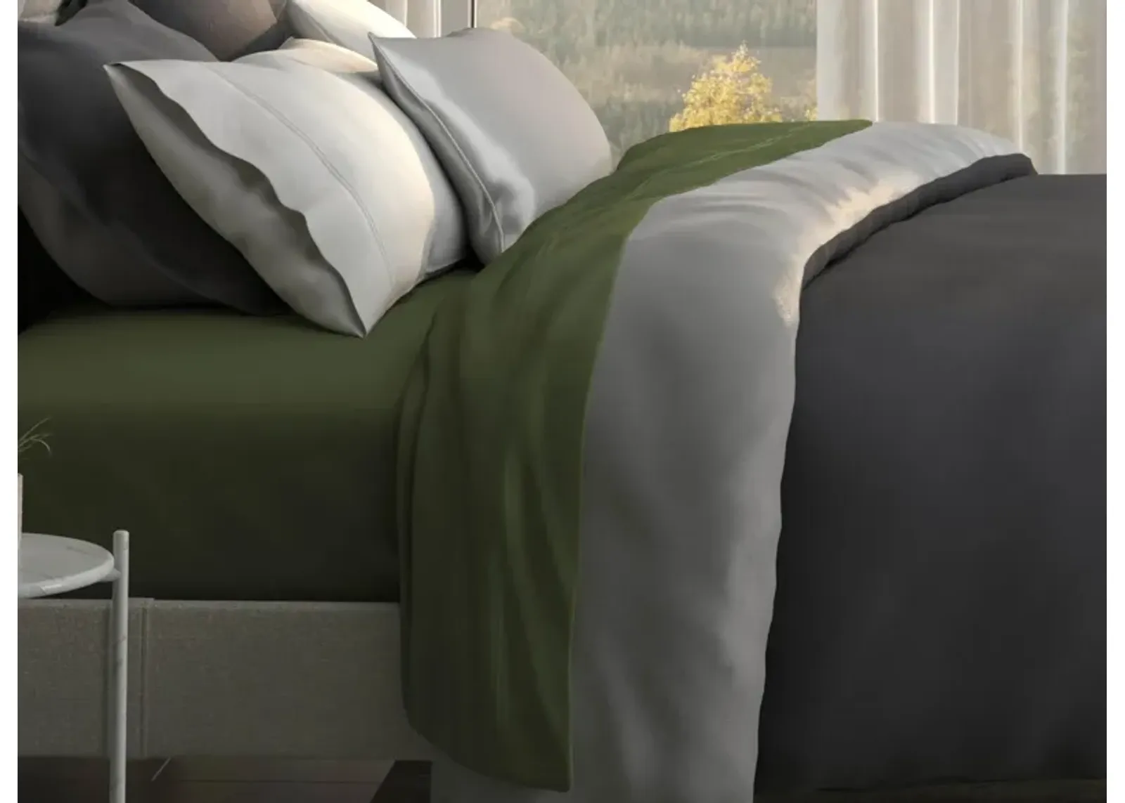 PureCare Dual-Sided Duvet Cover - Cooling + Bamboo - Full/Queen in Shadow / Dove Gray by PureCare