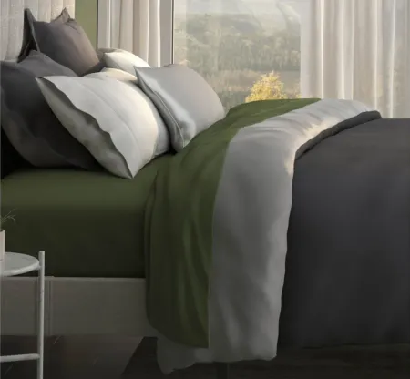 PureCare Dual-Sided Duvet Cover - Cooling + Bamboo - King/Cal King in Shadow / Dove Gray by PureCare