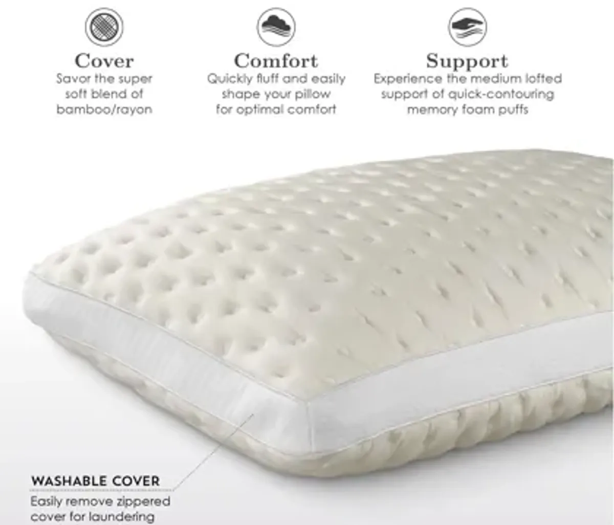 PureCare Bamboo Memory Foam Puff Pillow