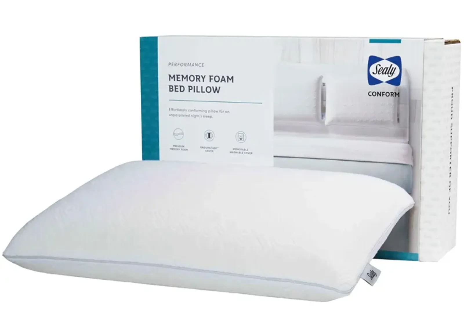 Sealy Conform Performance Memory Foam Standard Pillow in White by Comfort Revolution