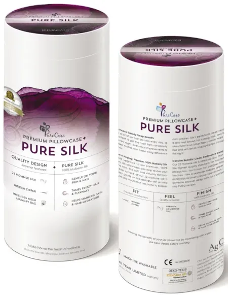 PureCare Pure Silk Pillowcase in Silver by PureCare